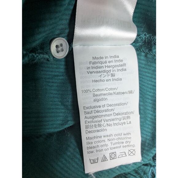 J.Crew Green Embroidered Eyelet Ruffle Sleeve Blouse - Picture 6 of 6